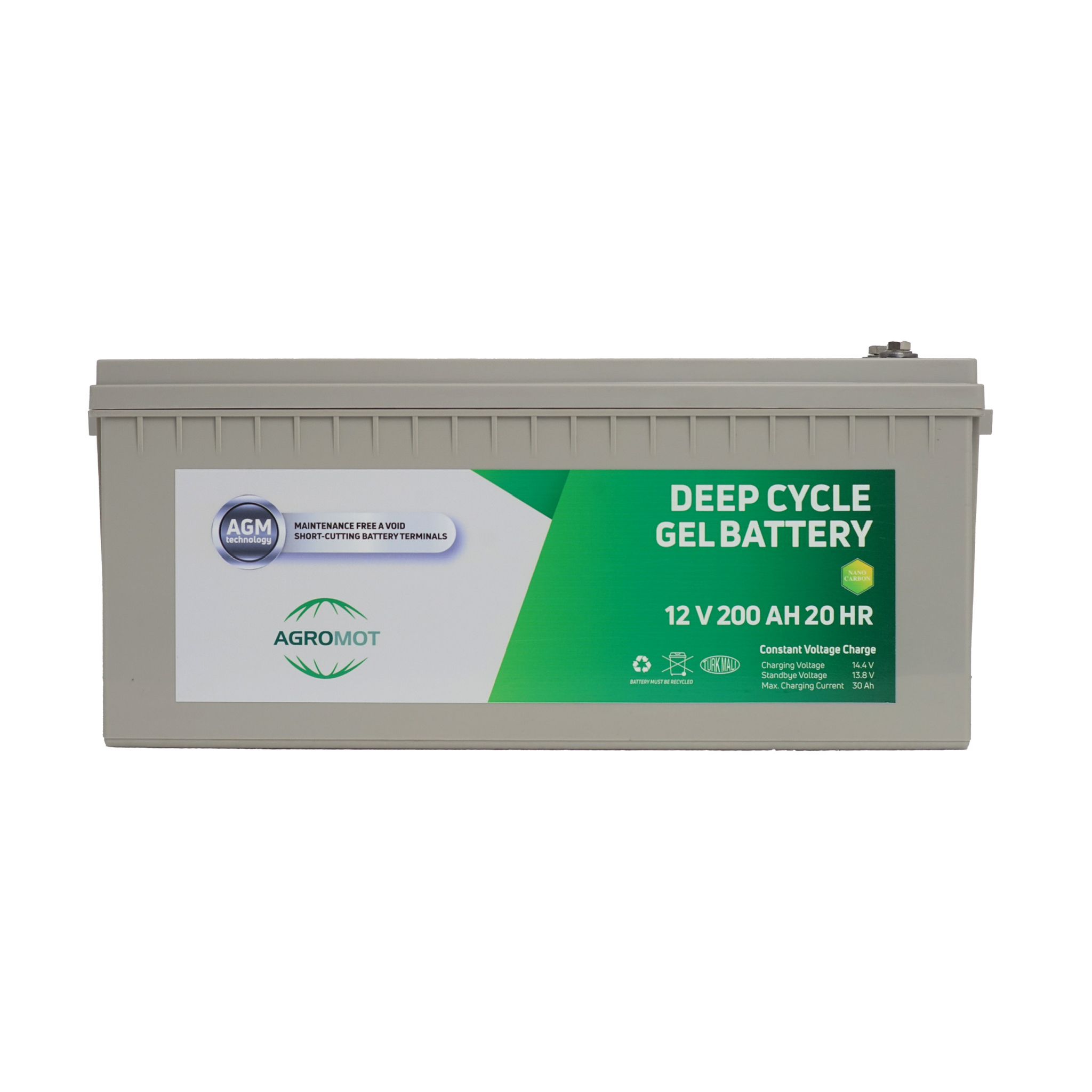 Agromot 12V 200 Amper Deep Cycle Nano Carbon Agm Batarya 38